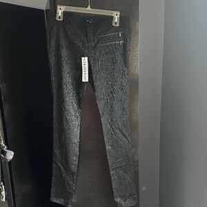 JAYGODFREY Black Textured Pants/ Black on black print